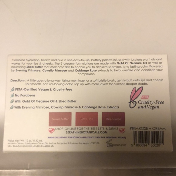 NIP Seraphine Botanicals PRIMROSE+CREAM Lip & Cheek Palette - Picture 4 of 5